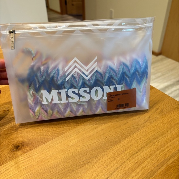 Missoni One Piece Swimsuit in Multicolour Chevron Lamé 38 - Picture 3 of 12